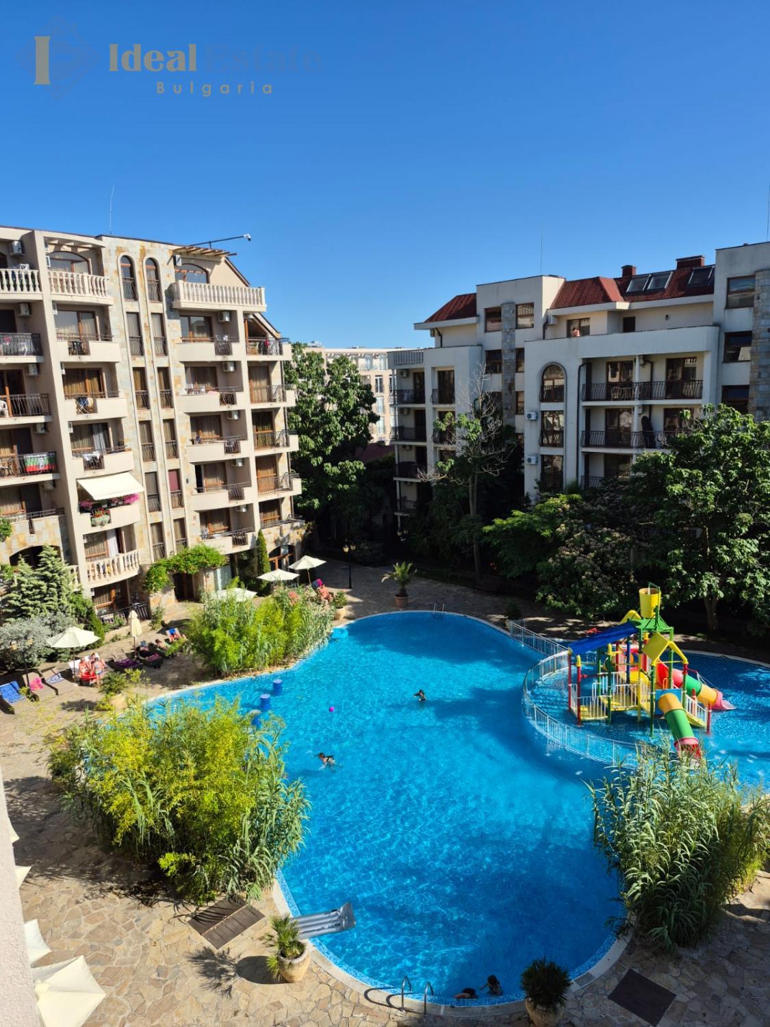 One-bedroom apartment in Cascadas Family Resort in Sunny Beach — pool view, premium complex ID2747 Enlarged photo 15