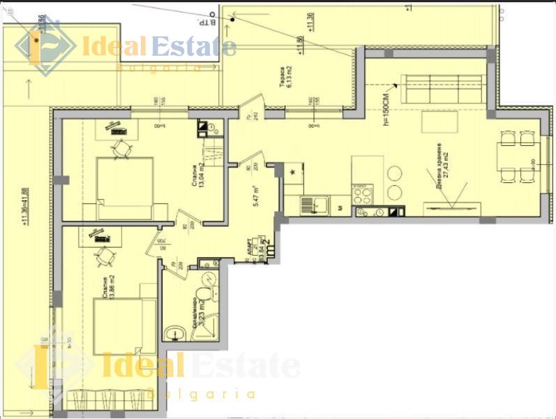 Трехкомнатная квартира в Бургасе по акции ID1412 Увеличена снимка 2